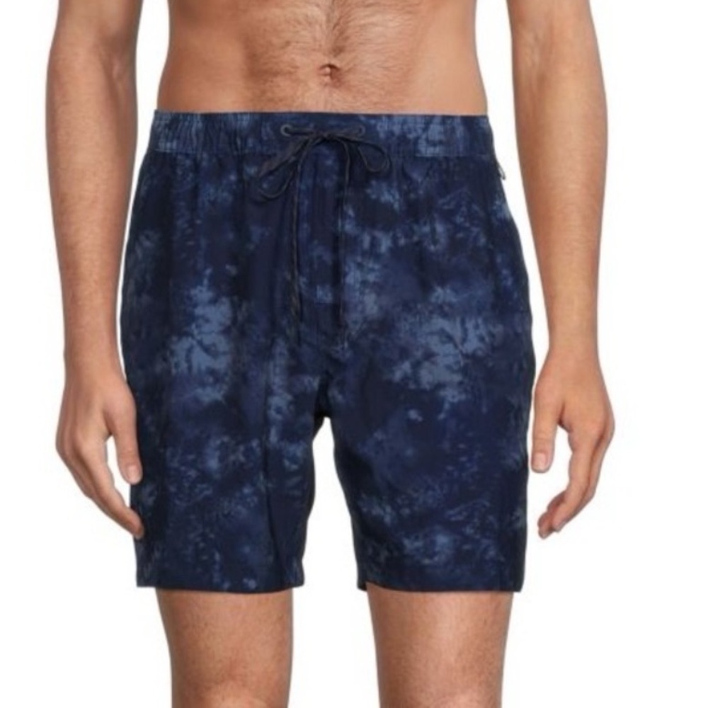 Burnside Men’s Tie-Dye Swim Trunks Board Shorts Blue‎ Gray Size M